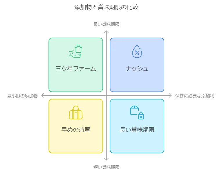 ナッシュと三ツ星ファームの添加物の比較