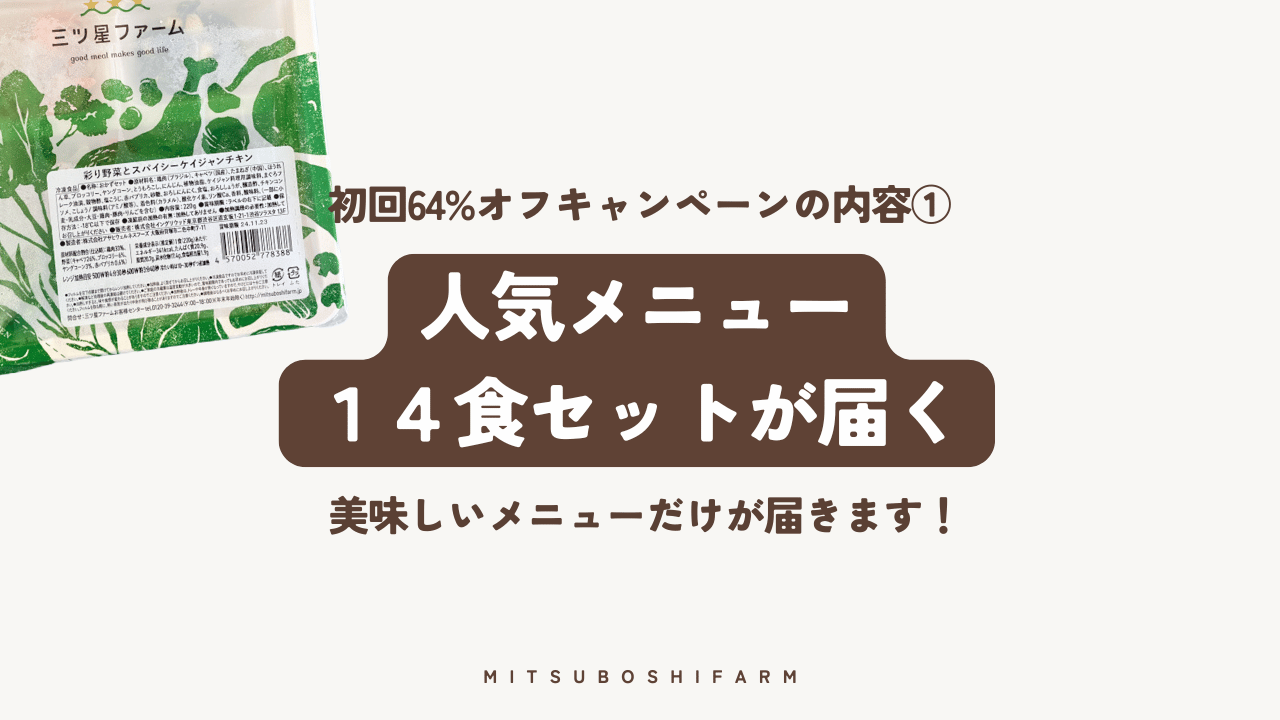 人気メニュー14食セットが届く