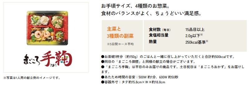 ワタミの宅食：まごころ手鞠