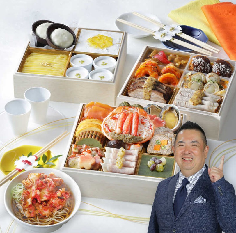 スイーツおせち:大丸・松坂屋特別企画 和・洋・スイーツ・かき揚げ 与段重+年越しそばセット